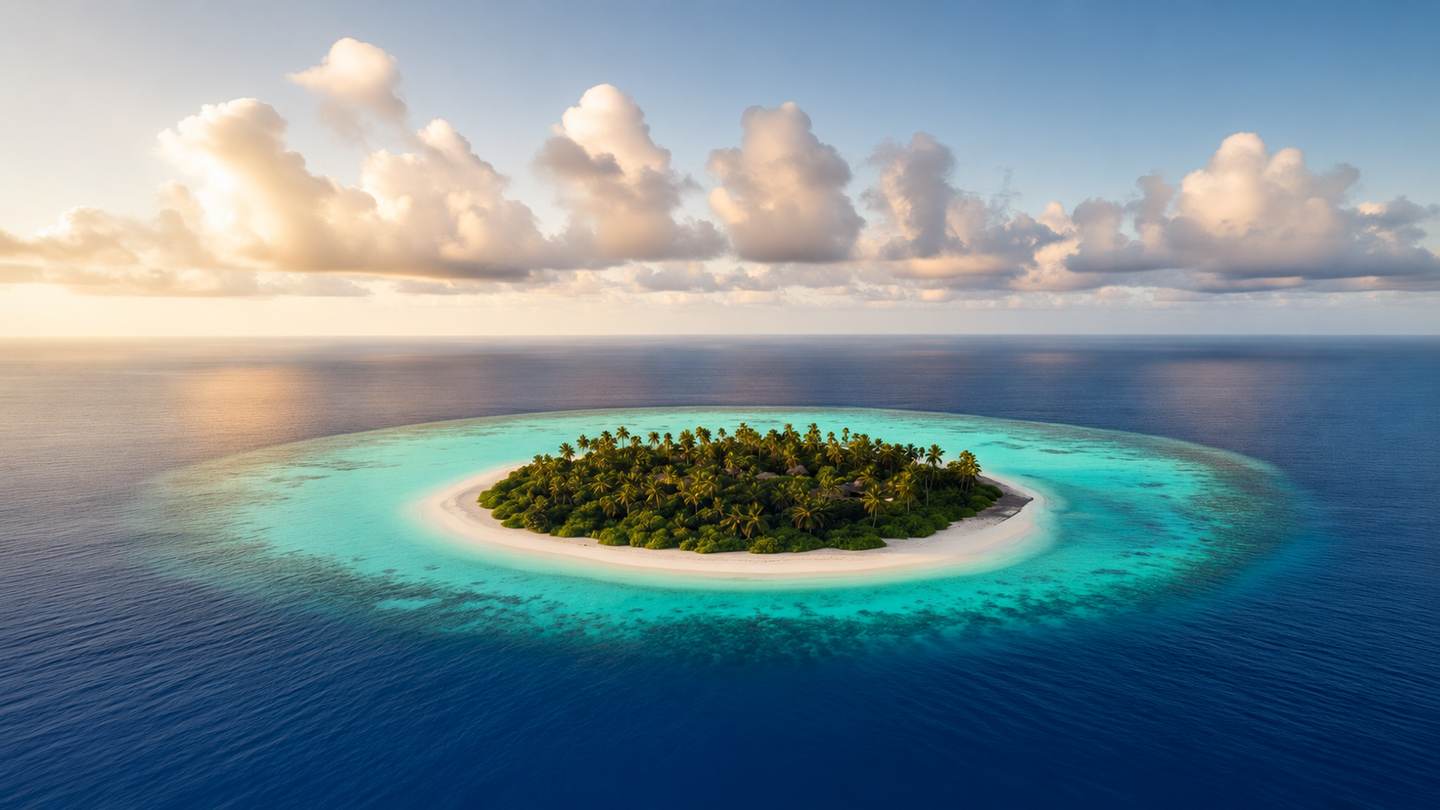 Luxury Maldives overwater villa at golden hour