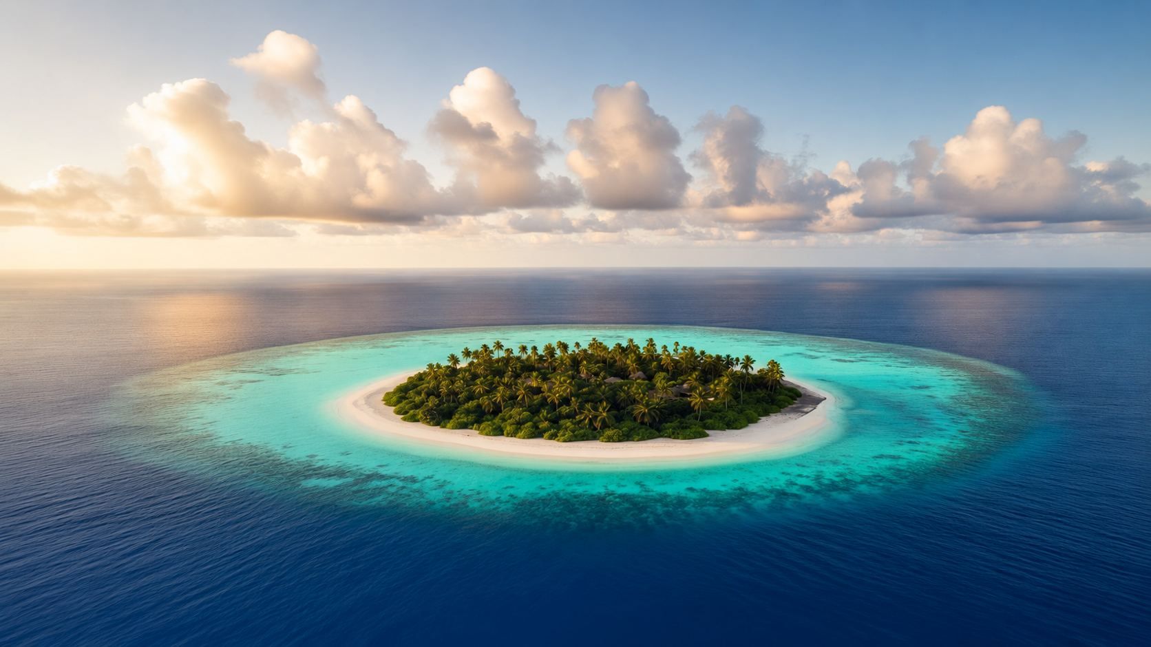 Luxury Maldives overwater villa at golden hour